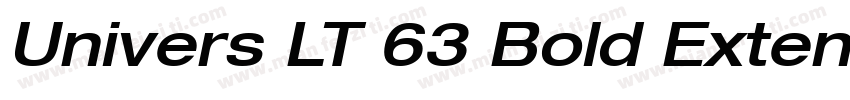 Univers LT 63 Bold Extended Oblique字体转换